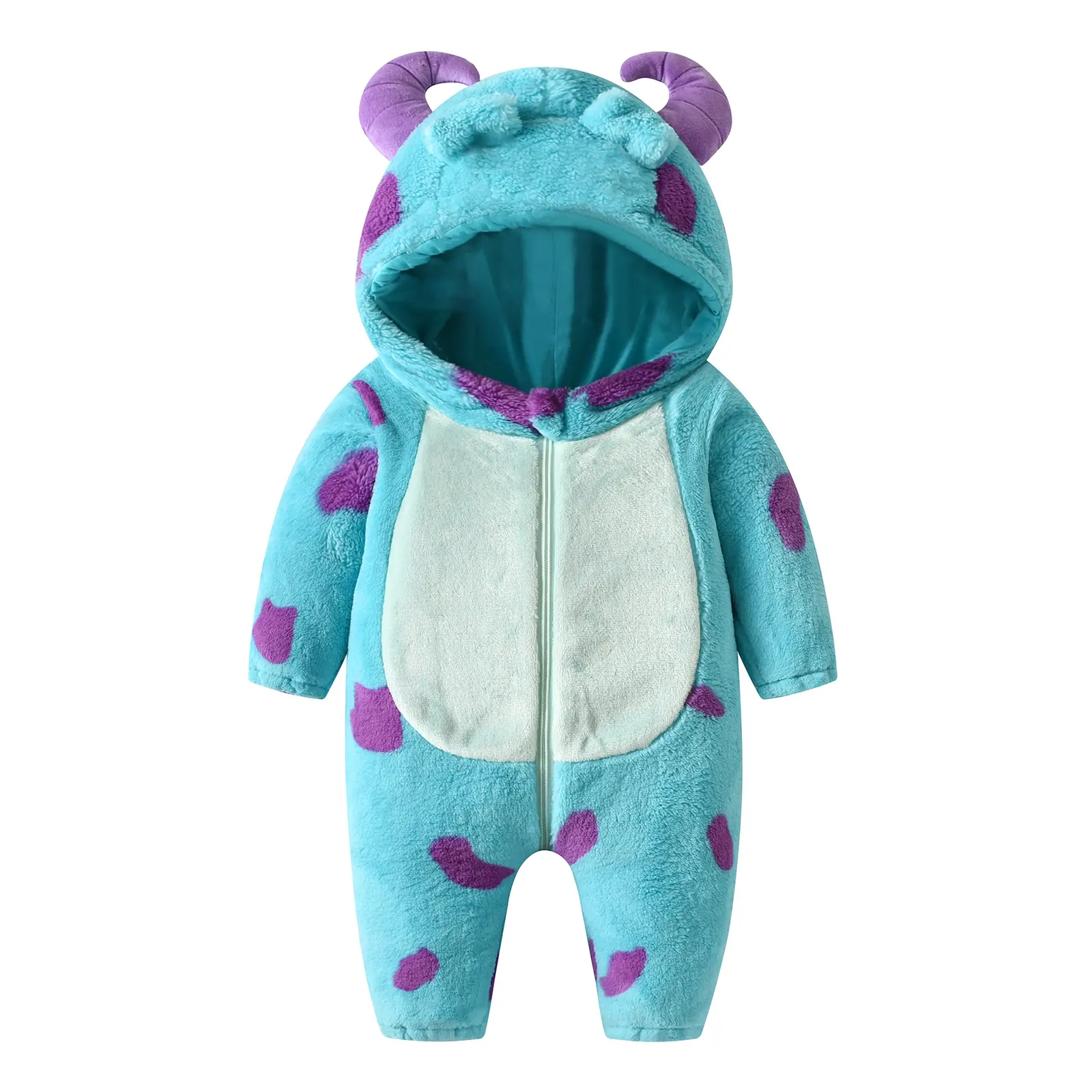 Infant Cute Jumpsuit Cartoon Hooded Warm Thicken Winter Rompers Outwear Snowsuit for Baby Girls and Boys baby girl Hooded Zipper