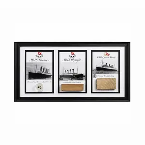 Titanic, Olympic, & Queen Mary Artifact Display | Genuine Framed Ocean Liner Relics | 15x8in | w/ Certificates of Authenticity (COAs)