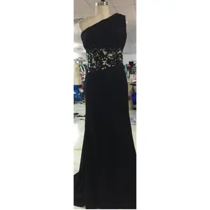 Style C2019os33 - Black one shoulder Evening Gown