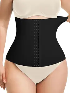Women's Solid Color Hook And Eye Waist Trainer, High Stretch Seamless Smooth Double Layer Waist Cincher, Body Shaper for Women, Shapewear