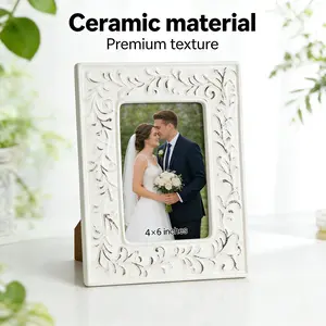 photo frame Ceramic 4x6 vintage white frame  gallery  Suitable for wedding gifts  For friends, family and loved ones to display precious memories