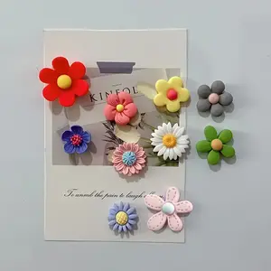 10 oversized 3D flower magnetic fridge magnets, perfect for storage cabinets, whiteboards, kitchens, and offices. Vibrant and eye-catching decorative stickers.