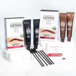 Eyebrow Dye Kit, 1 Box Long Lasting Waterproof Eyebrow Dye Kit, Natural Eyebrow Tinting Kit, Eye Brow Makeup Tool for Women, Eyebrow Shaper Set, Brow Brush, Black, Cosmetic, Eyebrow Tinting Cream