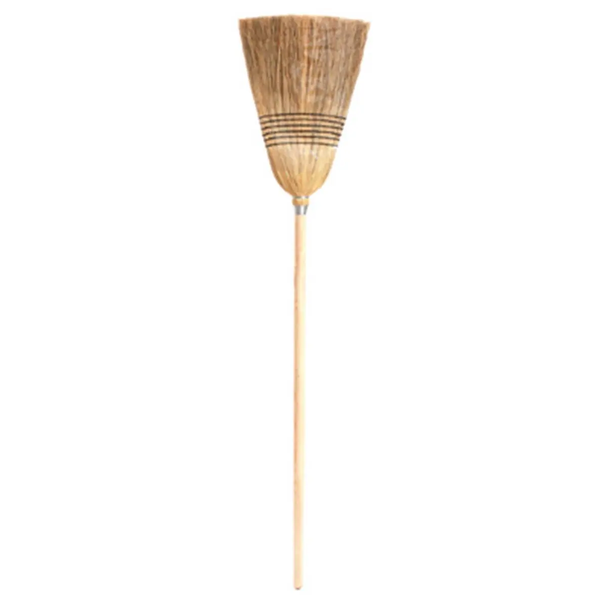 212 MAIN Durable Corn Broom - Cequent 7020 Laitner Model Work Tool, 100% Wooden Long Handle, Natural Corn Bristles, Home Cleaning Supply