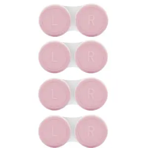 4 Pack Contact Lens Case Kit for Travel Leakproof Contact Solution Soaking Case Portable Lens Holder Replacement Set for Daily Use Home & Travel