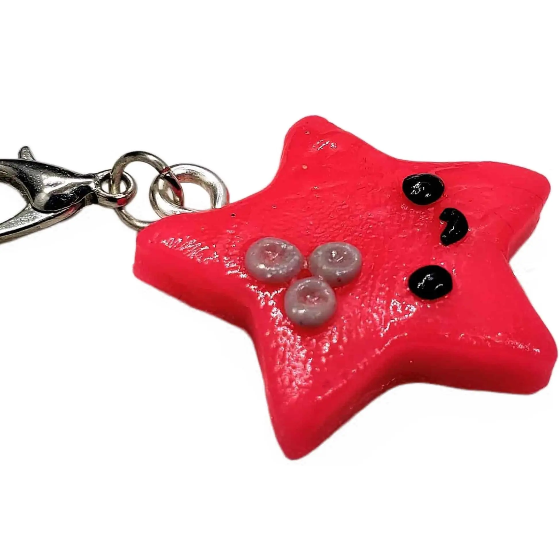 Handcrafted Kawaii Polymer Clay Miniature Pink Star Charm Neon Pink Mini Collectible Teen Accessory