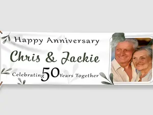 Custom Anniversary Banner, Custom Vinyl Banner, Happy Anniversary, Gift For Couple, Personalized Decor, Personalized Banner, Vinyl Banner