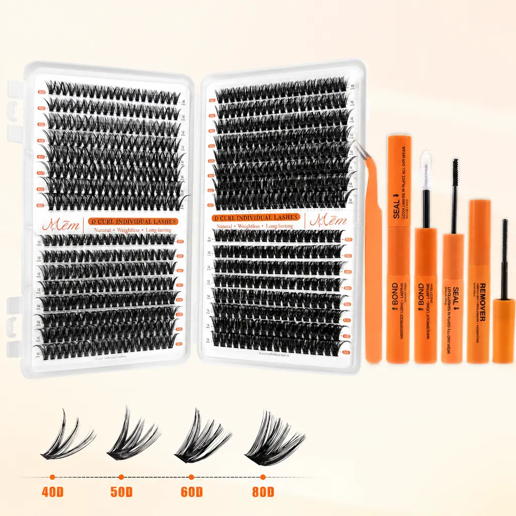 Wispy Natural Lash Cluster, DCurl DIY Eyelash Extensions Lash Book, Beauty Products for Beginners, Mom Birthday Gifts with Mixed 10-16mm Clusters, Clusters Lashes
