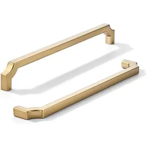 10-Pack 8 Inch Square Champagne Bronze Cabinet Pulls, Honey Bronze Solid Zinc Alloy Heavy-Duty Handles for Kitchen/Bathroom Cabinets, Drawers & Cupboards (8 Inch Center to Center)