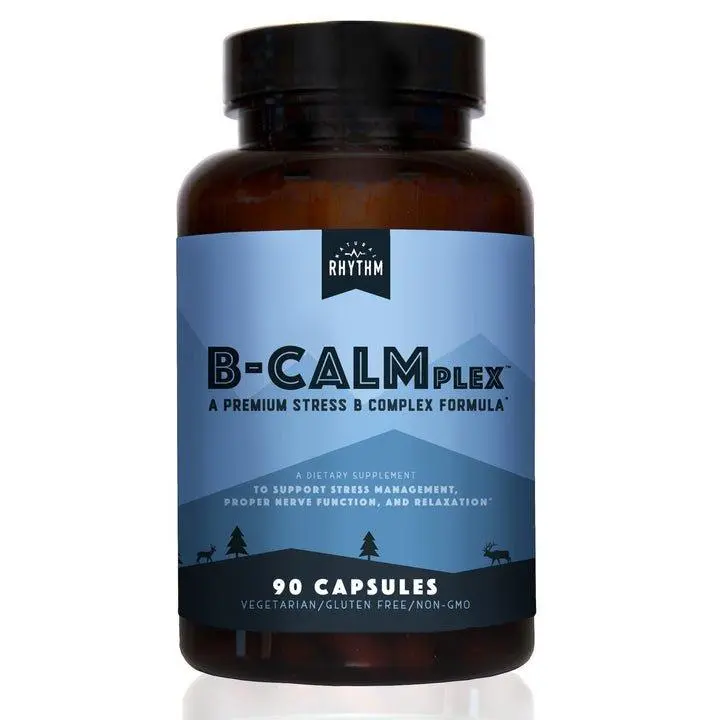 Natural Rhythm B-CALMplex - Premium Stress B Complex Vitamin for Anxiety Support, 90 Capsules, US Sourced, GMO-Free, Gluten-Free, Vegan Friendly