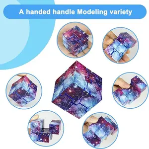 New Starry Sky Infinite Cube, Second Order Puzzle Stress Relief Toy, Creative Pocket Size Anxiety Reliever, Kids & Adults Fun Game