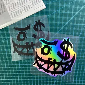 Devil Smiling Face Car Sticker, Universal Car Sticker, Waterproof Funny Vinyl Car Truck Decal for Auto Windows, Bumpers, Rear Windshield, Motorcycle Fuel Tank, Great for Vehicle Modification, Halloween