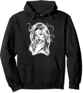 Clown Girl x Payasa Pretty Girl Chicano Pullover Hoodie - Emmacole Shop 43B0D8BRBTSP
