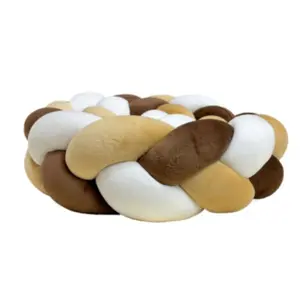 Handmade Knotted Floor Mat Woven Decorative Pillow Comfortable Soft Stitched Knitted Pillow for Living Room Bed Decorations