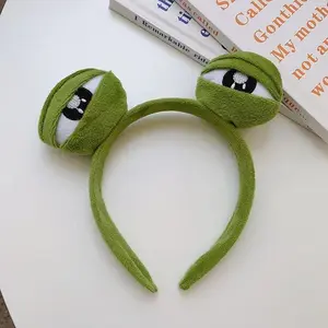 1pc Funny Sad Frog Headband, Cute Frog Hair Accessory for Girls Daily Washing