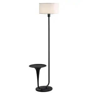146cm (57.5 inches) Floor Lamp with Table, Vintage Standing Light with Tray and Foot Switch, Bulb Included, Ideal for Living Room & Bedroom, Sheet Iron, Table Tray