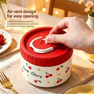 New Stainless Steel Cute Cherry Bento Durable Reusable Lunch Box, Detachable Inner Liner with Handle, Two-In-One Design, Model Xinghao 000 Lunchbox