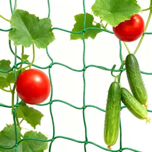 Pe Trellis Netting for Climbing Plants, Includes Plant Clips, Ideal for Tomatoes & Veggies, Durable Gardening Support