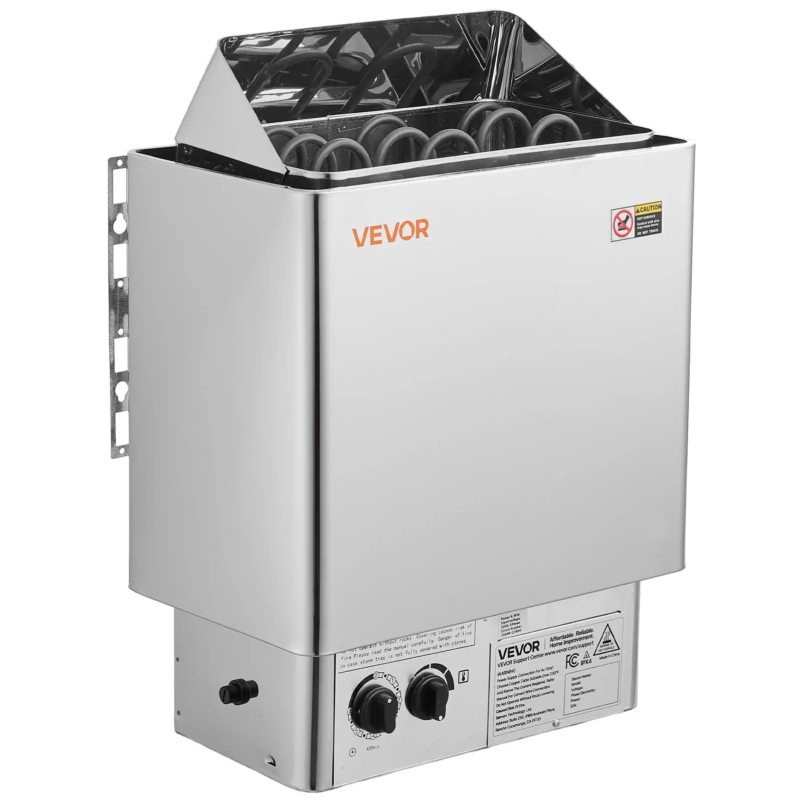 【Summerfinds】VEVOR Sauna Heater,4.5KW 240V Electric Sauna StoveDry Steam Bath Saunas Stove with Pre-Drilled BracketFit 105 to 210 CU.FT Saunas RoomsSteam Bath Stoves for HomeCommercialLeisure Venues