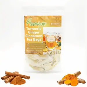 Premium Turmeric Ginger Cinnamon Tea Bags anti-inflammatory 100% Natural Pure Powdered Dairy-Free Sugar-Free Vegan Gluten-Free Keto-Friendly Caffeine-Free 60/120 Bags Herbal Remedy Value Pack#Summervibes,summerwins