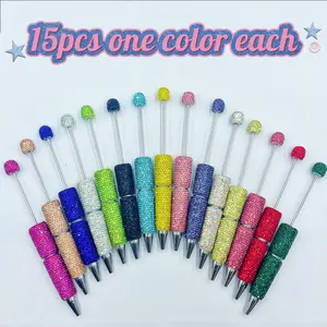 15pcs DIY new all diamond ballpoint pens,back to school creative ballpoint pens,random colors，Diy Pens Cute Cool Pens for Students Teacher Bridal Graduation Gift Office School Supplies
