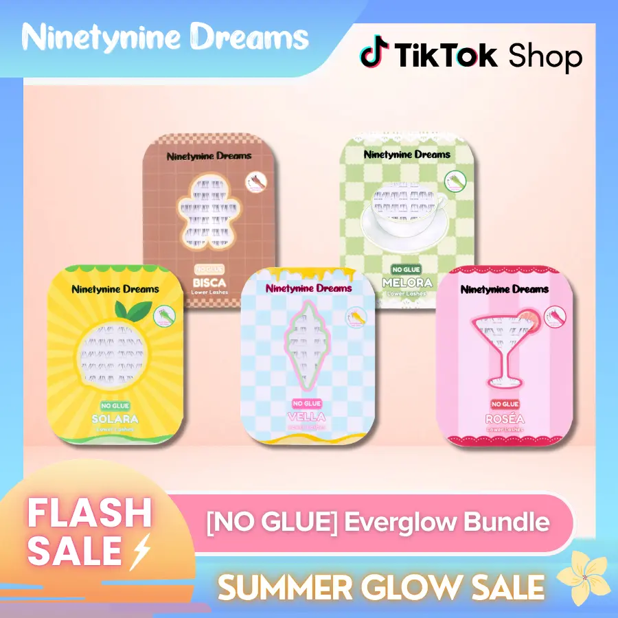 Ninetynine Dreams EVERGLOW [NO GLUE] Self-Adhesive Lower Lashes Bundle (5 Styles) | Press-On Lower Eyelash Clusters, Ultra-Thin Self-Adhesive Jelly Band  Beginner Friendly Lightweight, Easy Apply Individual Under Lashes, Natural & Manhua Lower Lash Looks