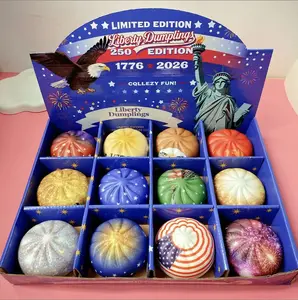 2026 Liberty Dumplings Squishy Blind Box, Independence Day themed stress-relieving squeeze toy set, Simulated steamed bun squeeze toy