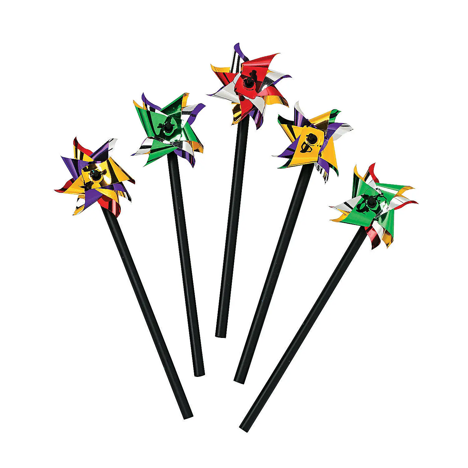 2 1/4" Bulk  72 Pc. Mini Metallic Two-Tone Plastic Pinwheels