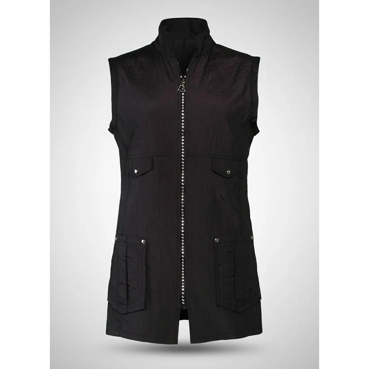 StylistWear Aesthetic Fashion Vest with a Sparkling Rhinestone Zipper, a Chic Outerwear Layer for Work Outfits, Aesthetic Vest, Fashion Vest Sleeveless