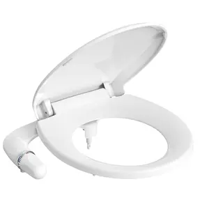 Garvee Bidet Toilet Seat, Round Non-Electric Bidet Attachment for Toilet with Self-Cleaning Nozzles, Slow Close Toilet Seat,Quick-Release Easy DIY Installation, Feminine Cleaning | 17" White Quiet-Close