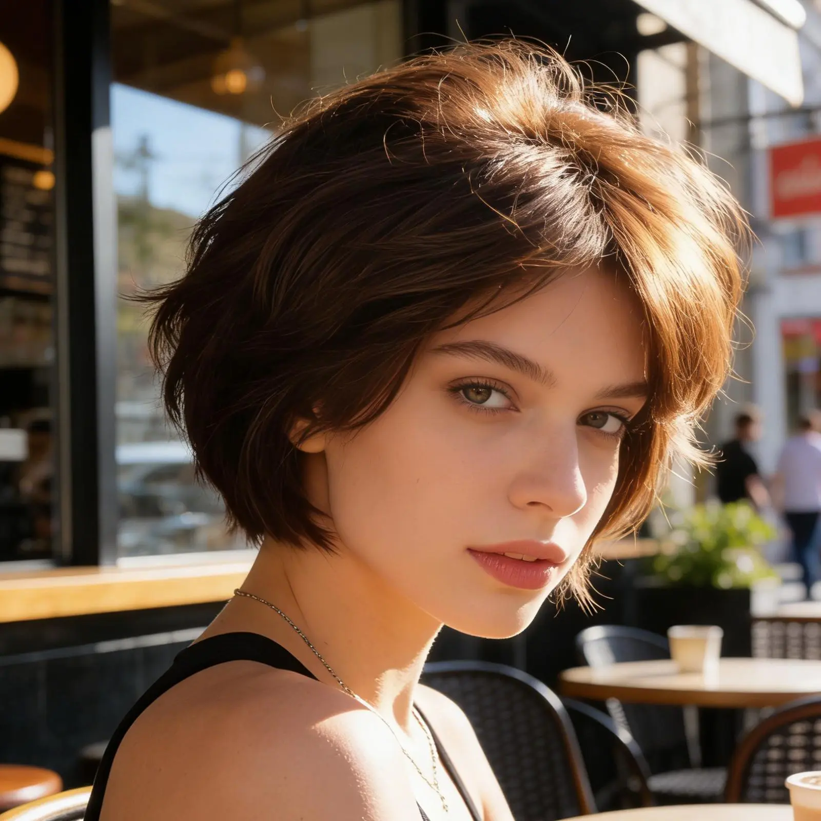 Short Fluffy Brown Ombre Wig for Women, Heat Resistant Synthetic Layered Curly Hair for Daily Wear Hair Replacement Wigs Beginner Friendly Wigs summerwins