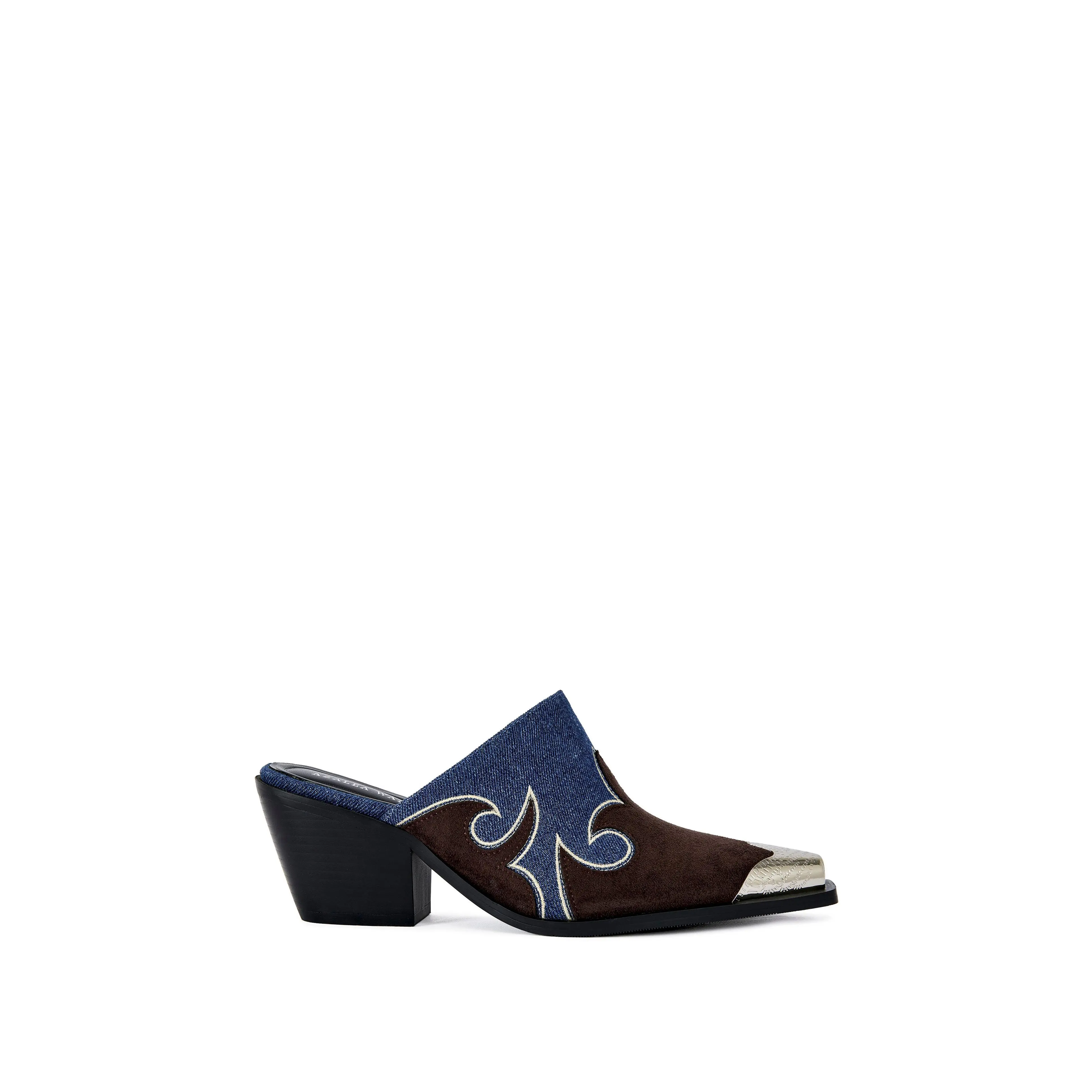 CECILY-DENIM WESTERN MULE