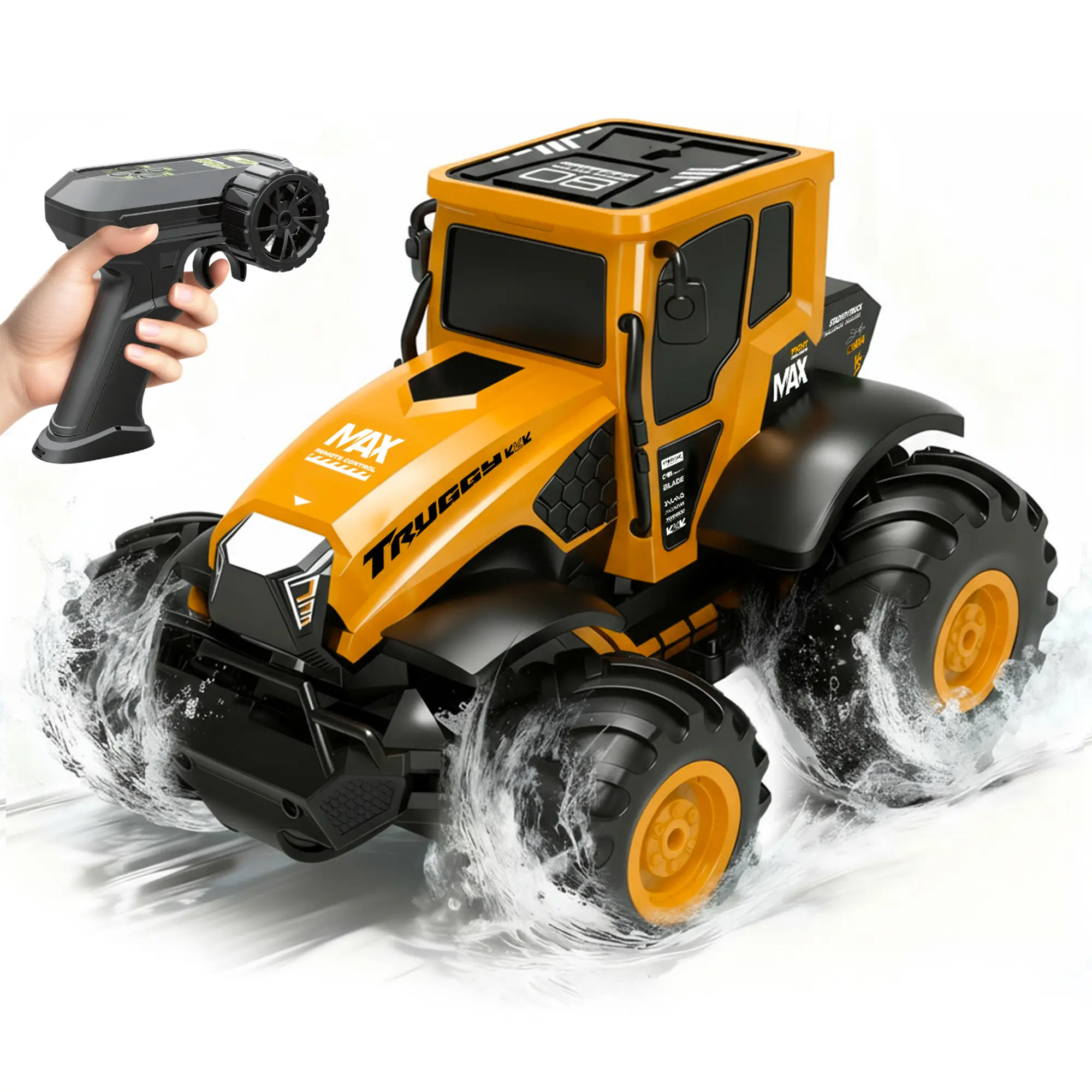 Waterproof 1:14 Scale Amphibious RC Monster Truck - 2.4GHz Remote Control, All-Terrain Off-Road Pickup, Kids' Toy, Boy Gift, Cool Gift for Kids, Summer Pool & Beach Play, Camping Essential, Offroad Control