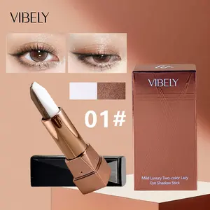 Dual-Color Eyeshadow Stick, Instant Highlight Contour Brighten Clear Long-Lasting Waterproof Lazy Eye Shadow Pen