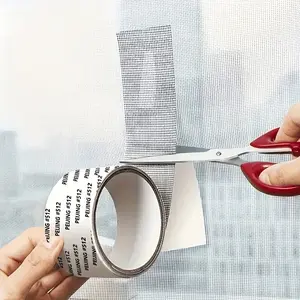 2 PCS Window Screen Repair Tape Gray Self adhesive repair Fiberglass Mesh Mending Tape for Window and Door Screens