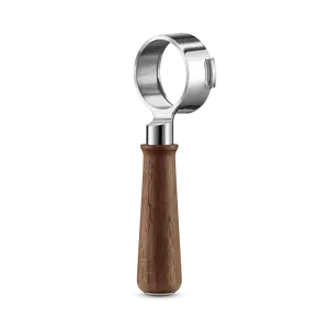 Breville the Naked Portafilter - Stainless Steel & American Walnut Ergonomic Design for Perfect Espresso Extraction