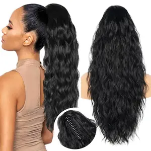 26/30 Inch Claw Clip Ponytail Extension for Women Long Wavy Pony Tails Hair Extensions Fluffy Natural Looking Synthetic Clip in Ponytail Hairpiece for Daily Use