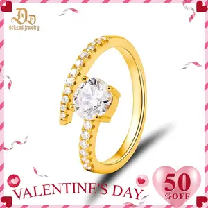 Delzzad 1.2ct Engagement Wrap Ring Synthetic Moissanite S925 Ring Band Jewelry Perfect Birthday Engagement Wedding Anniversary Christmas Gift for Women