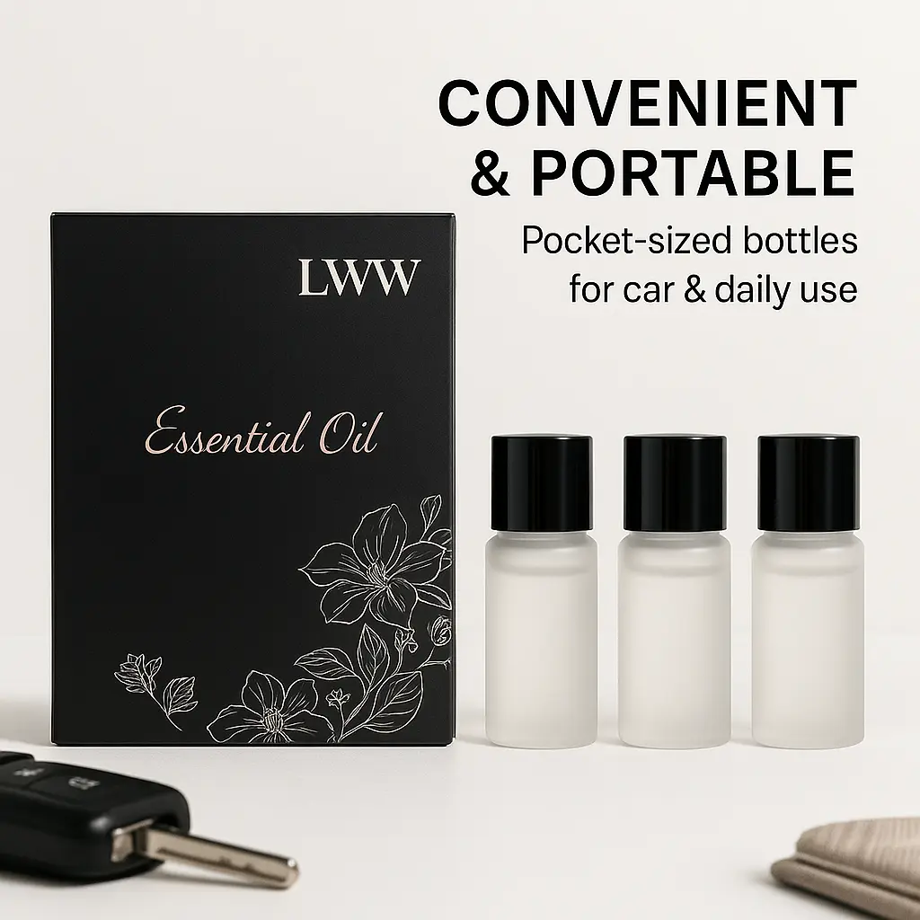 LWW Car Aromatherapy Refill Kit - 3-Pack Auto Accessories (10ml Each) Long-Lasting Car Fragrance Set for Home, Office
