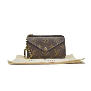 Pre-owned Louis Vuitton canvas Small Leather Goods $675 Monogram Recto Verso Card Holder Black