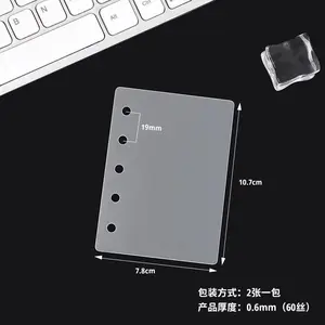 10pcs M5 Binder Sheet Refill 5 Rings Clear PP 3inch 1grid Pocket A8 Loose Leaf Inner Page for Idol Photocard Holder Book