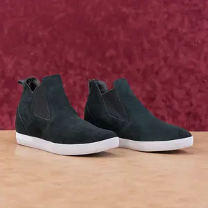 Sorel Wmn Out N About Slip Wedge Waterproof Pale Black Suede Ankle Boots Sz 11