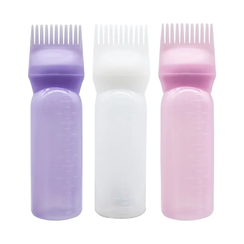 Root Comb Applicator Bottle, 170ml Reusable Hair Coloring Tool with Graduated Scale for Root Scalp Touch-Up, Dye, and Oil Treatment, Hair Dye Coloring Tools & Accessories, Root Scalp Touch-Up Coloring Tools & Accessories