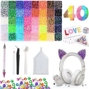 【Summervibes】DIY Diamond Bedazzling Kit with 3mm Mixed Resin Rhinestones. Nail Art Supplies.DIY Diamond Bedazzling Kit with 3mm Mixed Resin Rhinestones Perfect for DIY Crafts, Clothing, Nail Art Supplies.Jewelry, Glitter Decorative Nails
