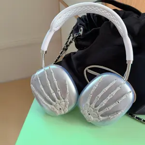 Skull Hand Creative AirPods Max Headphone Case, Compatible with Apple AirPods Max 2nd Gen Wireless Bluetooth-compatible Earbuds Protective Cover