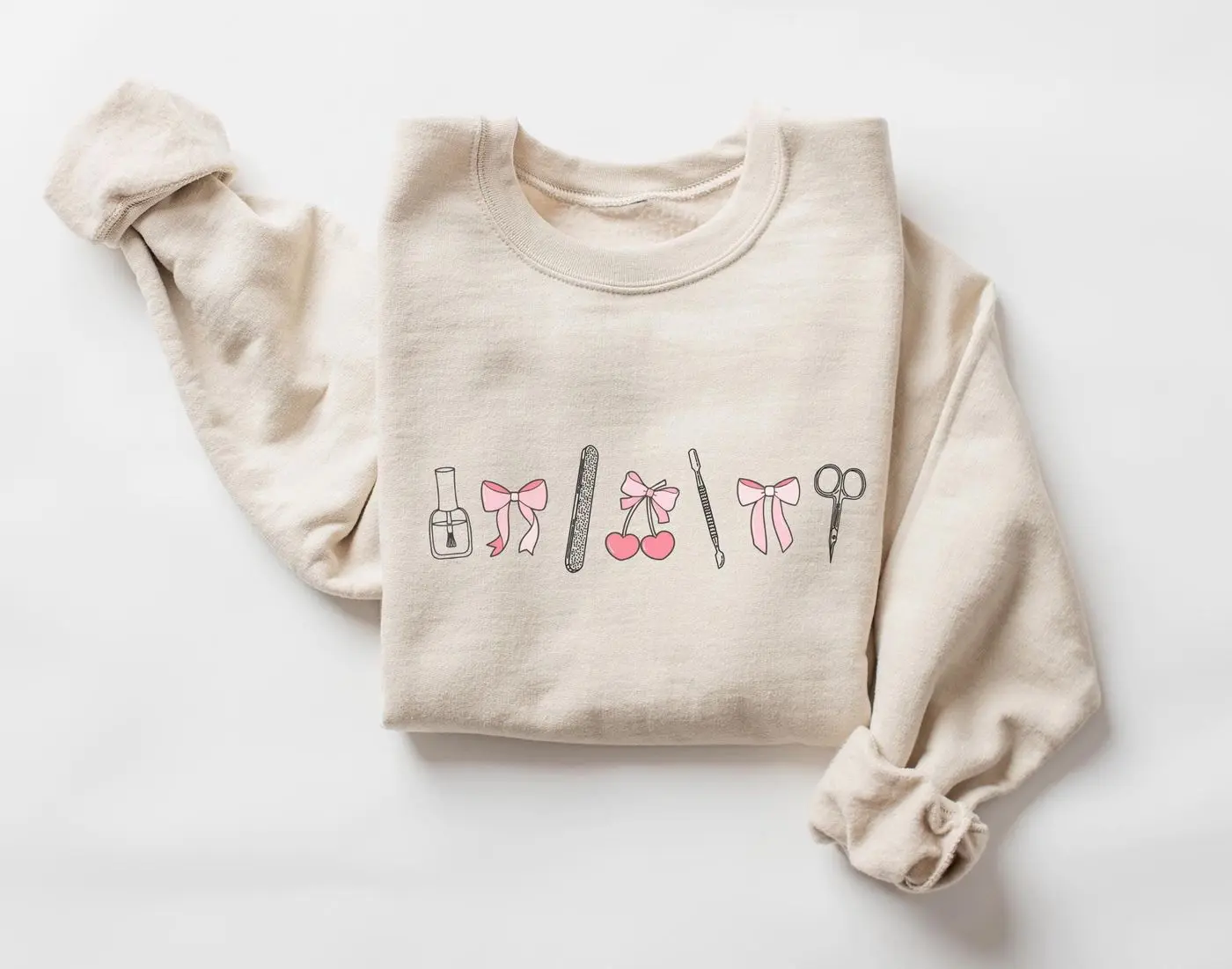 Nail Artist Sweatshirt • Nail Tech Gifts • Coquette Bows Nail Technician Sweater • Manicurist Gift • Cosmetology • Cosmetologist Graduation