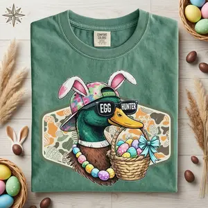 Comfort Colors® Easter Egg Hunter Shirt, Camo Duck Egg Hunter Tshirt, Boys Easter Shirt, Hunting Easter Shirt, Easter Gift, Easter Kids Tee