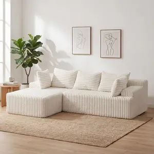 【FELIZPACE】 Cloud Couch, Upholstered Cloud Sofa Sectional Couch with L Shape Chaise, Fluffy Comfy Boneless Couch with Deep Seat & Throw Pillows, Cloud Couches for Living Room, No Assembly Required, Boneless sectional couch, Beige, Blue, Black