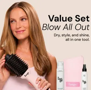 L'ANGE HAIR - Blow All Out Value Set - Le Volume 2-in-1 Titanium Brush Dryer, Hair Wrap Towel Gentle Microfiber, Glass Hair Thermal Blowout Primer, Réplenish Conditioning Spray, Storage, Multifunctional Hair Dryer, Smooth, Salon