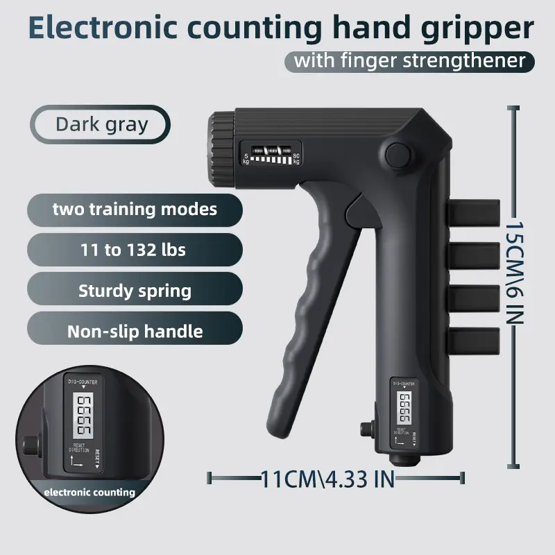 Professional 2-in-1 Grip Strength Trainer and Finger Strengthener with Precision Digital Counter